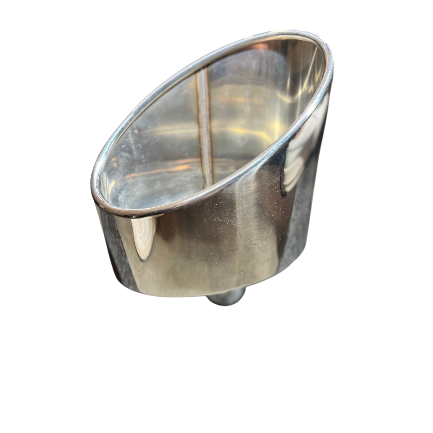 Single Chrome Ovaal Schuinaflopend Links